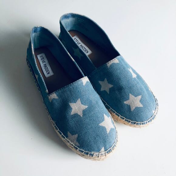 Steve Madden 'Talan' Women's 7.5 Star Espadrille Denim Shoe Slip On - Picture 3 of 12